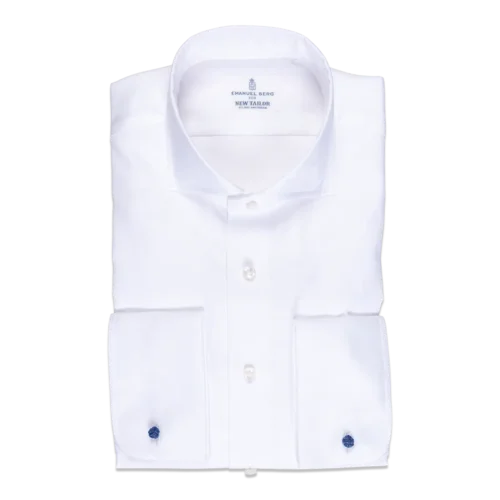 Overhemd wit Oxford Traveller katoen Emanuel Berg