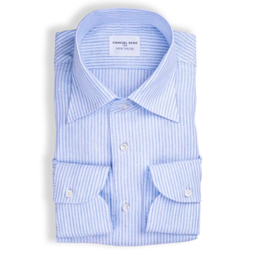 Maathemd linnen blauw wit gestreept - Emanuel Berg